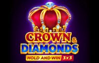 Crown and Diamonds Hold and Win logo