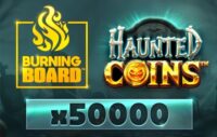 Haunted Coins Burning Board logo